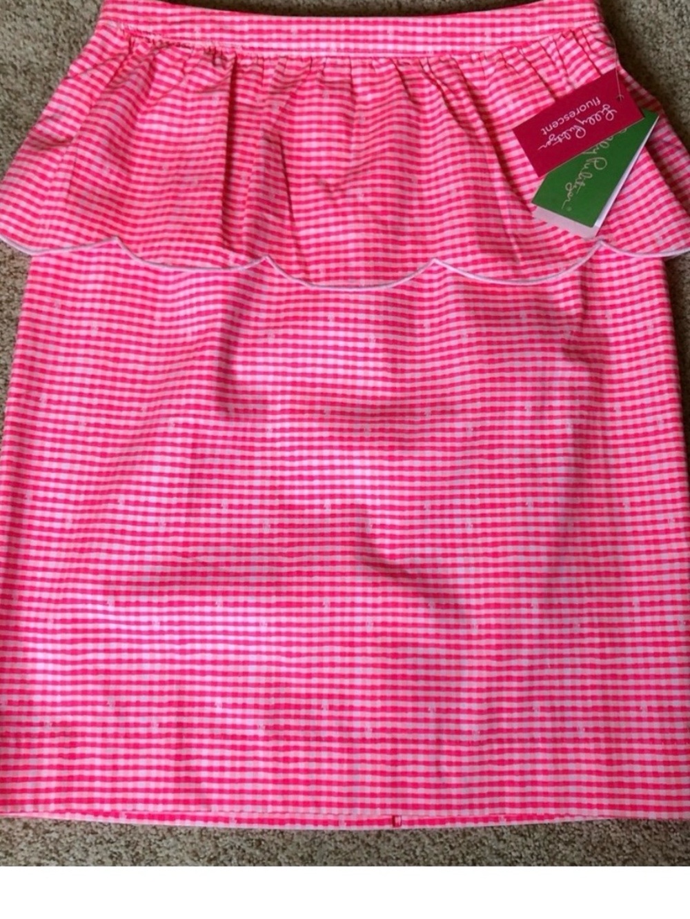 Lilly Pulitzer Pink Gingham Ruffle Skirt